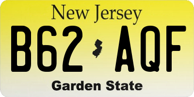NJ license plate B62AQF