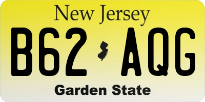 NJ license plate B62AQG