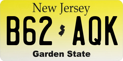 NJ license plate B62AQK