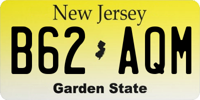 NJ license plate B62AQM