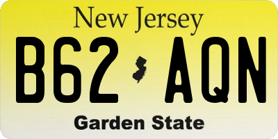 NJ license plate B62AQN