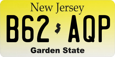 NJ license plate B62AQP