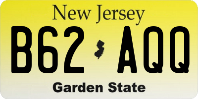 NJ license plate B62AQQ