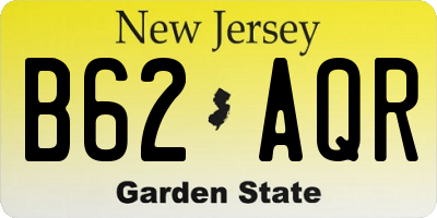 NJ license plate B62AQR