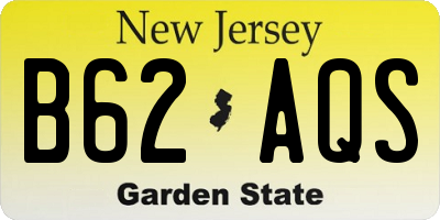 NJ license plate B62AQS