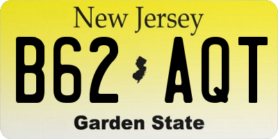 NJ license plate B62AQT