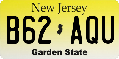 NJ license plate B62AQU