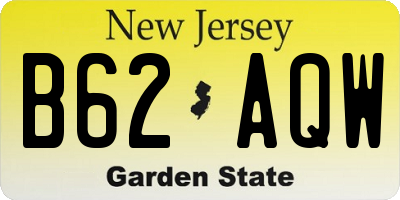 NJ license plate B62AQW