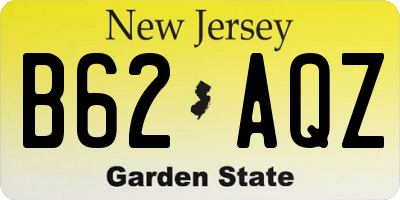 NJ license plate B62AQZ