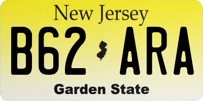 NJ license plate B62ARA