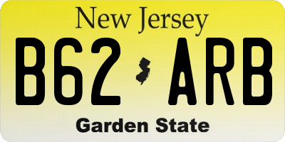 NJ license plate B62ARB