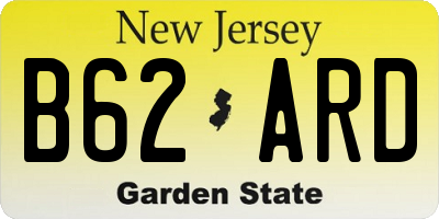 NJ license plate B62ARD