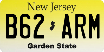 NJ license plate B62ARM