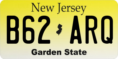 NJ license plate B62ARQ