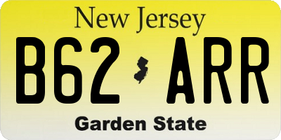 NJ license plate B62ARR