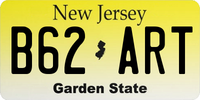 NJ license plate B62ART