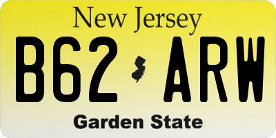 NJ license plate B62ARW
