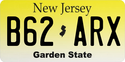 NJ license plate B62ARX
