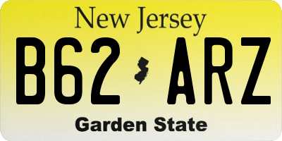 NJ license plate B62ARZ