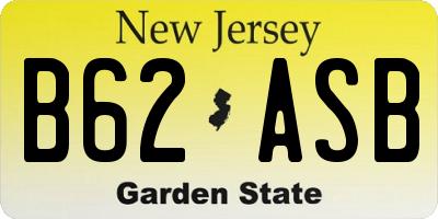 NJ license plate B62ASB