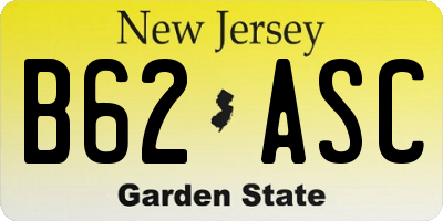 NJ license plate B62ASC