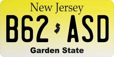 NJ license plate B62ASD