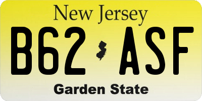 NJ license plate B62ASF