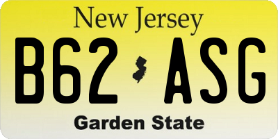 NJ license plate B62ASG