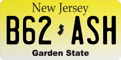 NJ license plate B62ASH