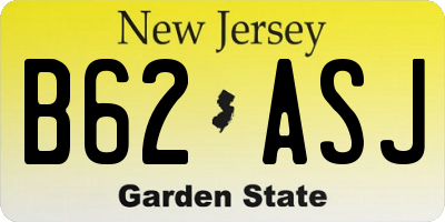 NJ license plate B62ASJ