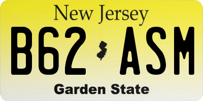 NJ license plate B62ASM