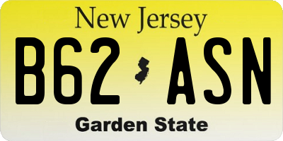 NJ license plate B62ASN