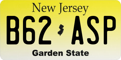 NJ license plate B62ASP