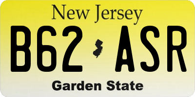 NJ license plate B62ASR
