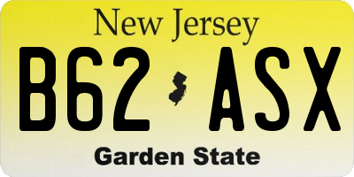 NJ license plate B62ASX