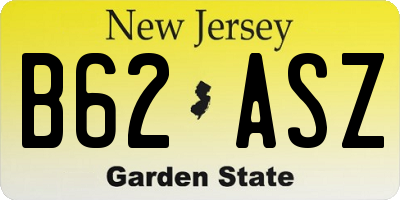 NJ license plate B62ASZ