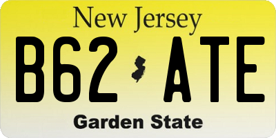 NJ license plate B62ATE