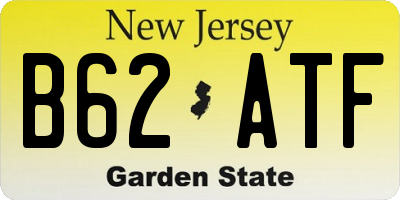 NJ license plate B62ATF