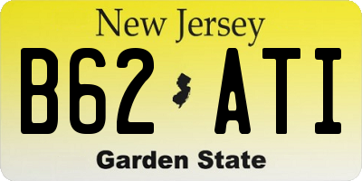 NJ license plate B62ATI