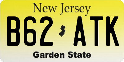NJ license plate B62ATK