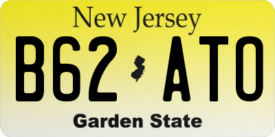 NJ license plate B62ATO