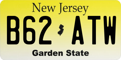 NJ license plate B62ATW
