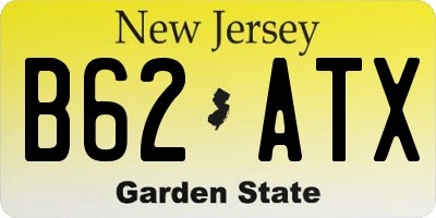 NJ license plate B62ATX