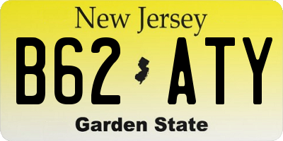 NJ license plate B62ATY
