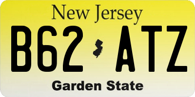 NJ license plate B62ATZ