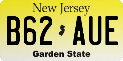 NJ license plate B62AUE