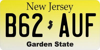 NJ license plate B62AUF