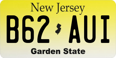 NJ license plate B62AUI