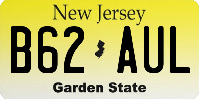 NJ license plate B62AUL