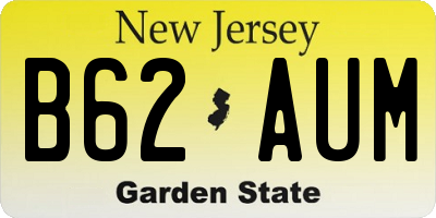 NJ license plate B62AUM